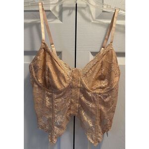 AvidLove Nude Longline Lace Bralette Size Medium NEW